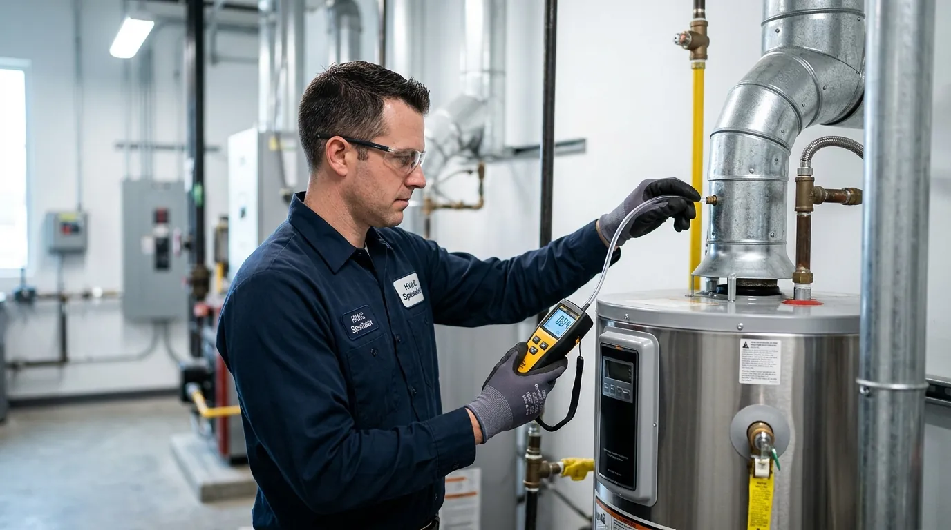 Measuring water heater draft before a chimney liner