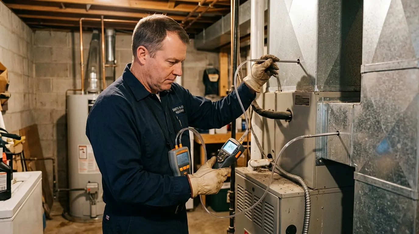 Measuring total static pressure at a furnace