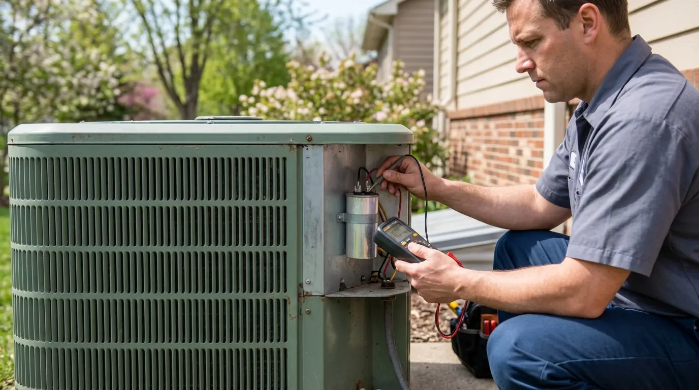 Testing an AC capacitor during a tune-up