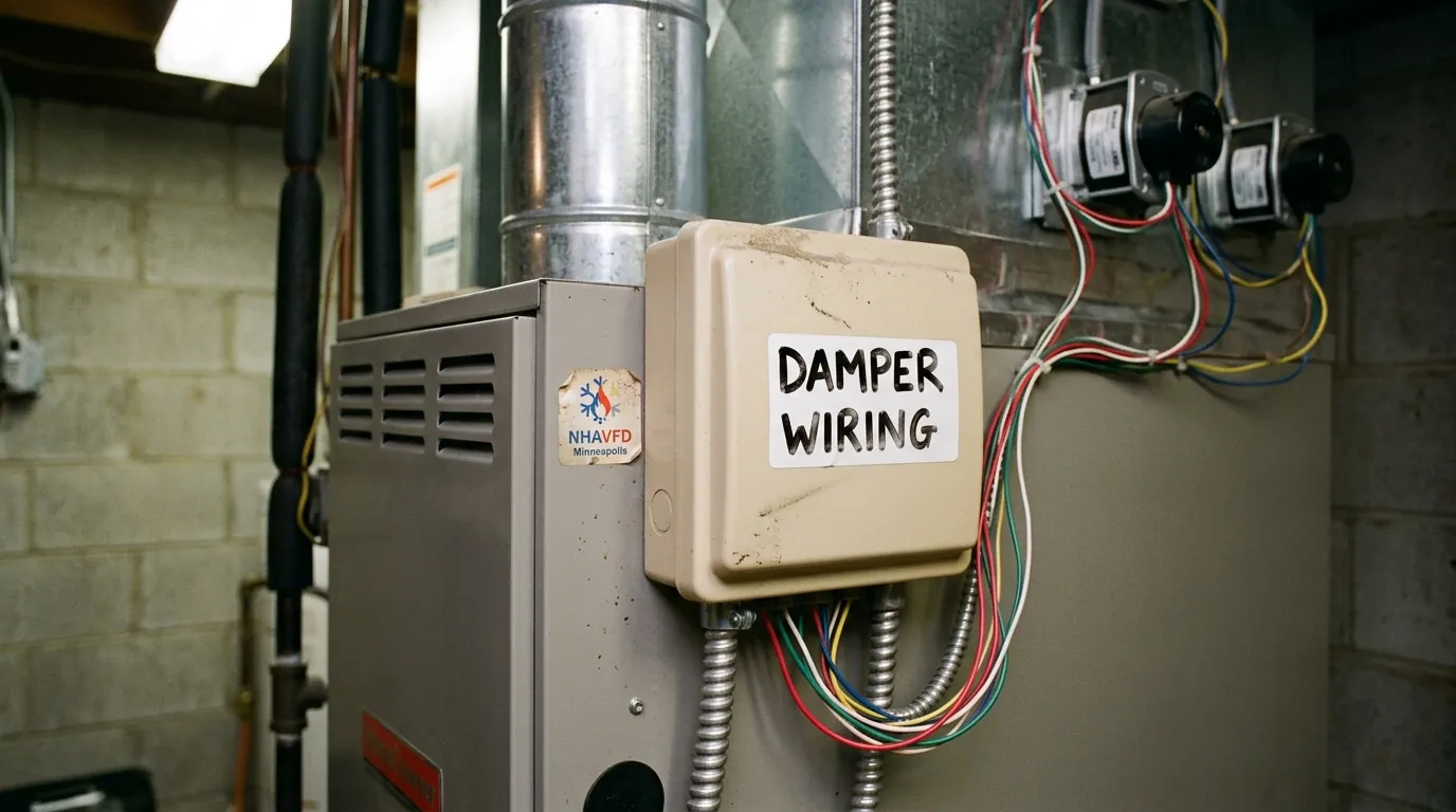 Zone control panel wired to motorized dampers