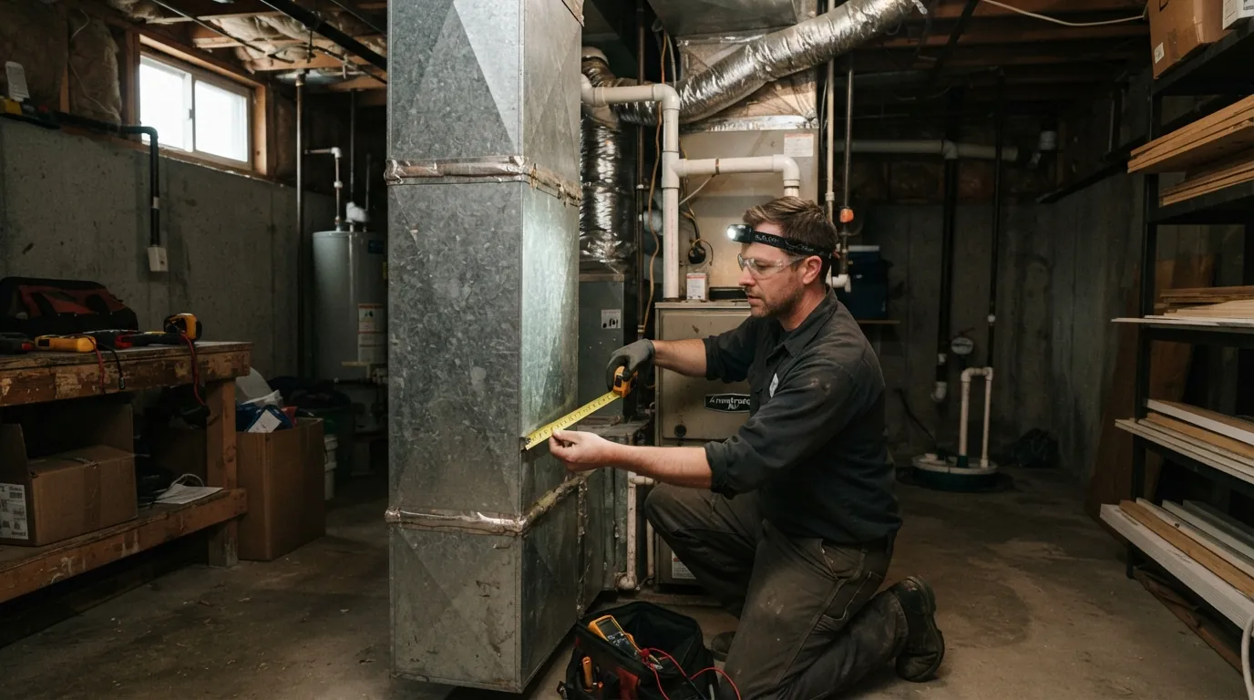 Measuring return duct size before an AC replacement