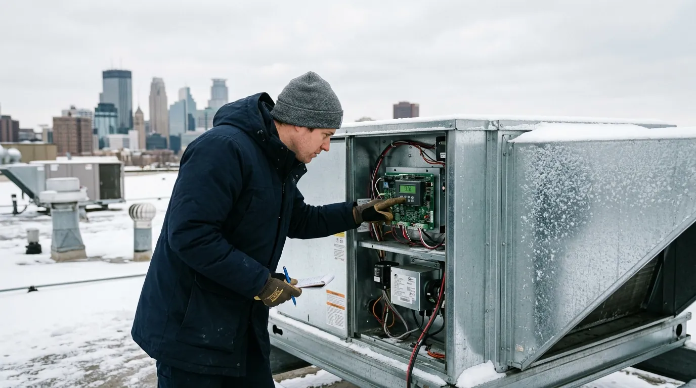 Reading a rooftop unit control board fault code