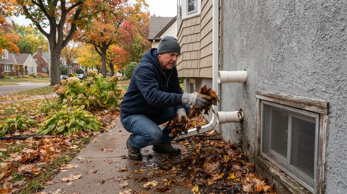 Clearing furnace vent pipes in fall