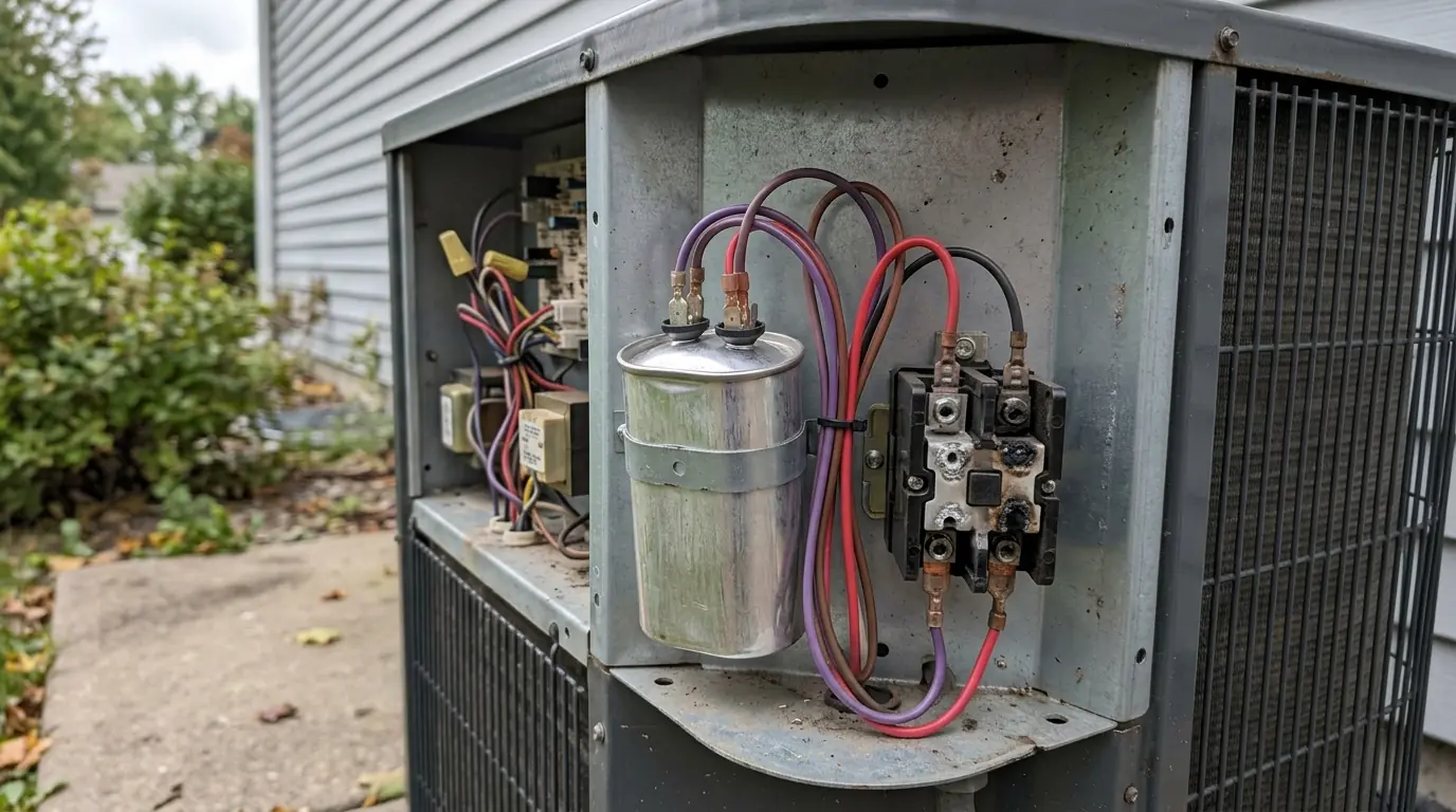 Failed AC capacitor and contactor