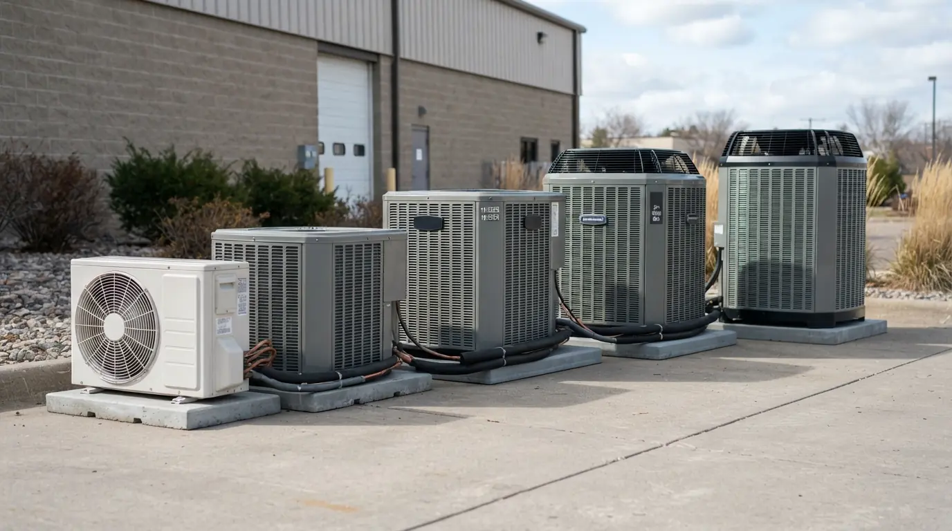 Air conditioners of different SEER2 tiers