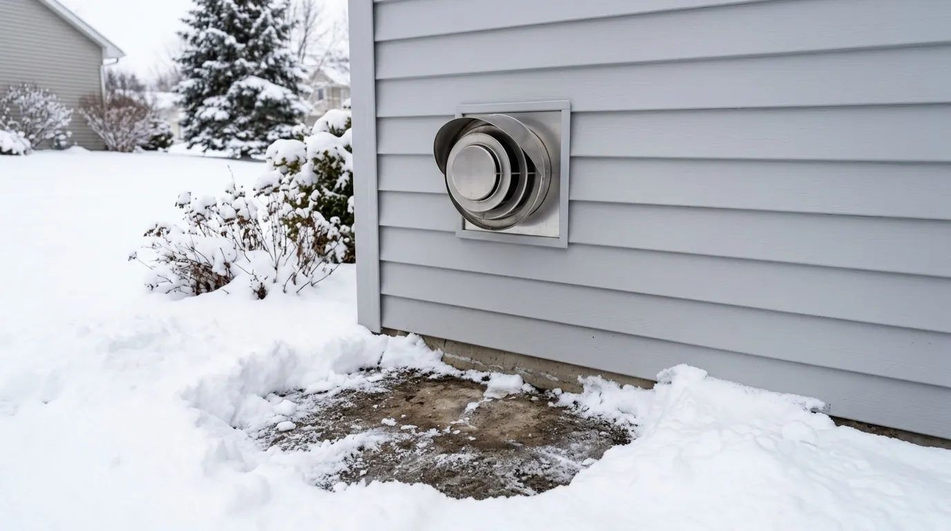 Gas fireplace direct vent termination on a wall