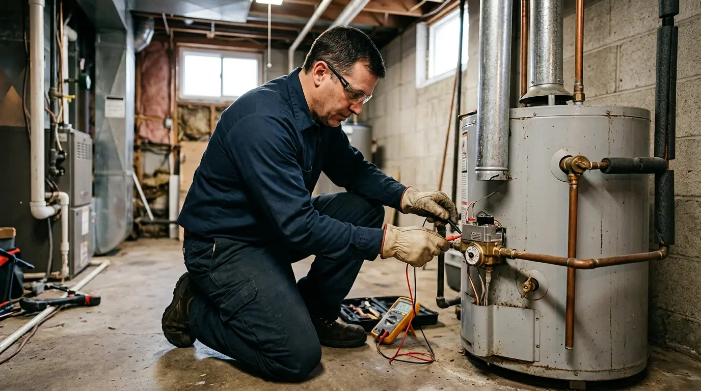 Testing a water heater gas control valve