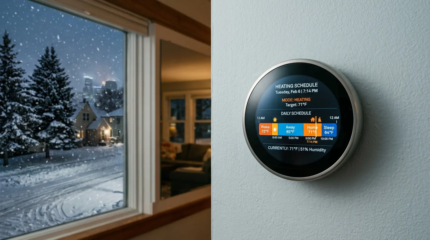 Smart thermostat with a winter heating schedule