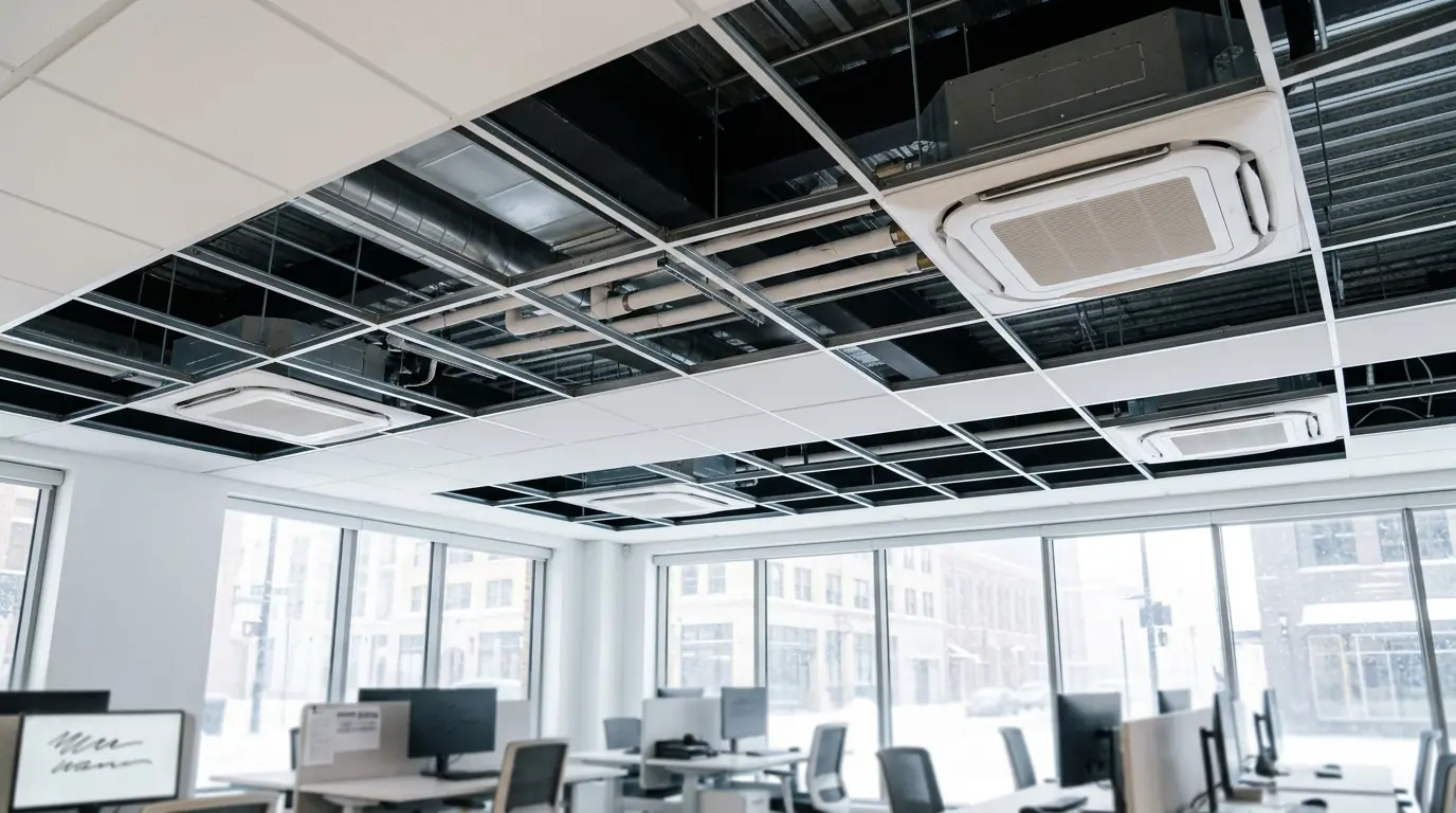 VRF ceiling cassettes in a small office
