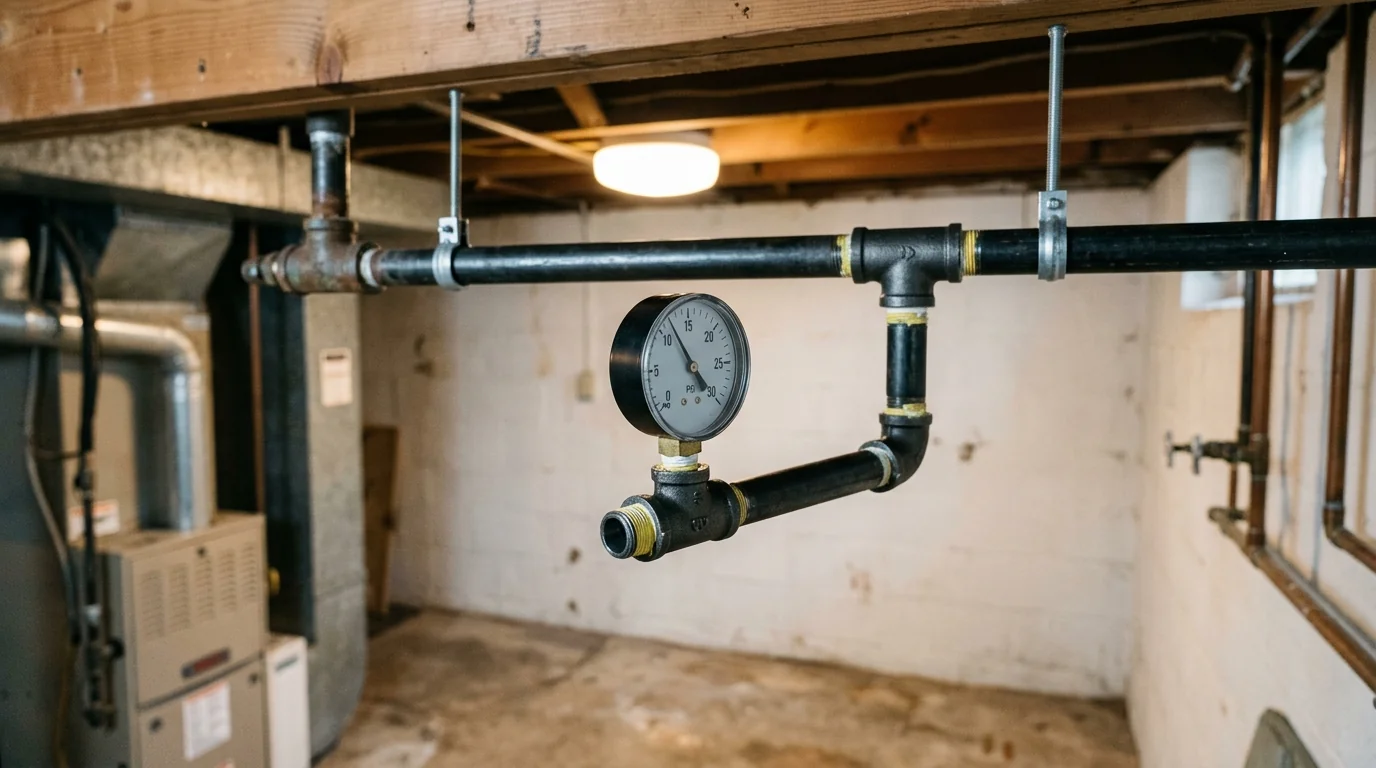 Pressure testing a new gas line