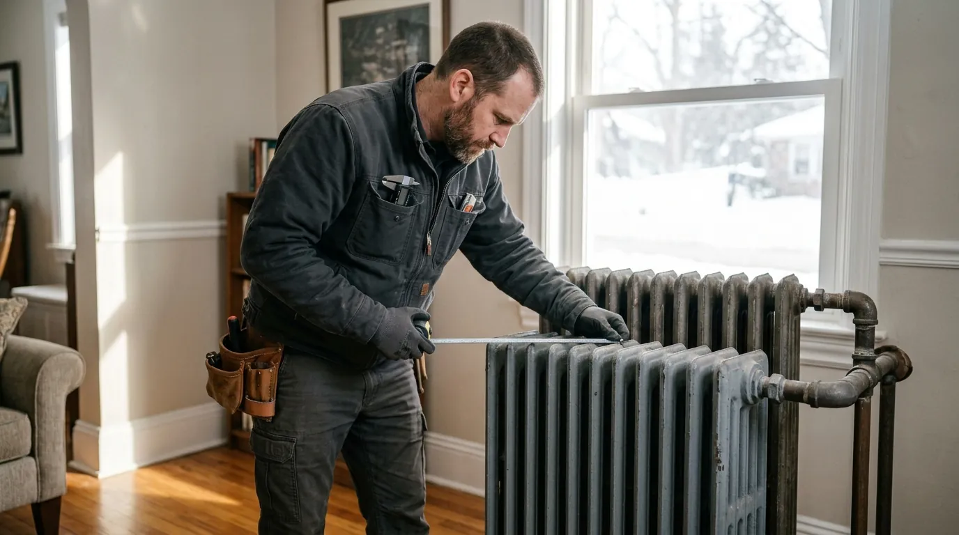 Measuring radiators to size a new boiler