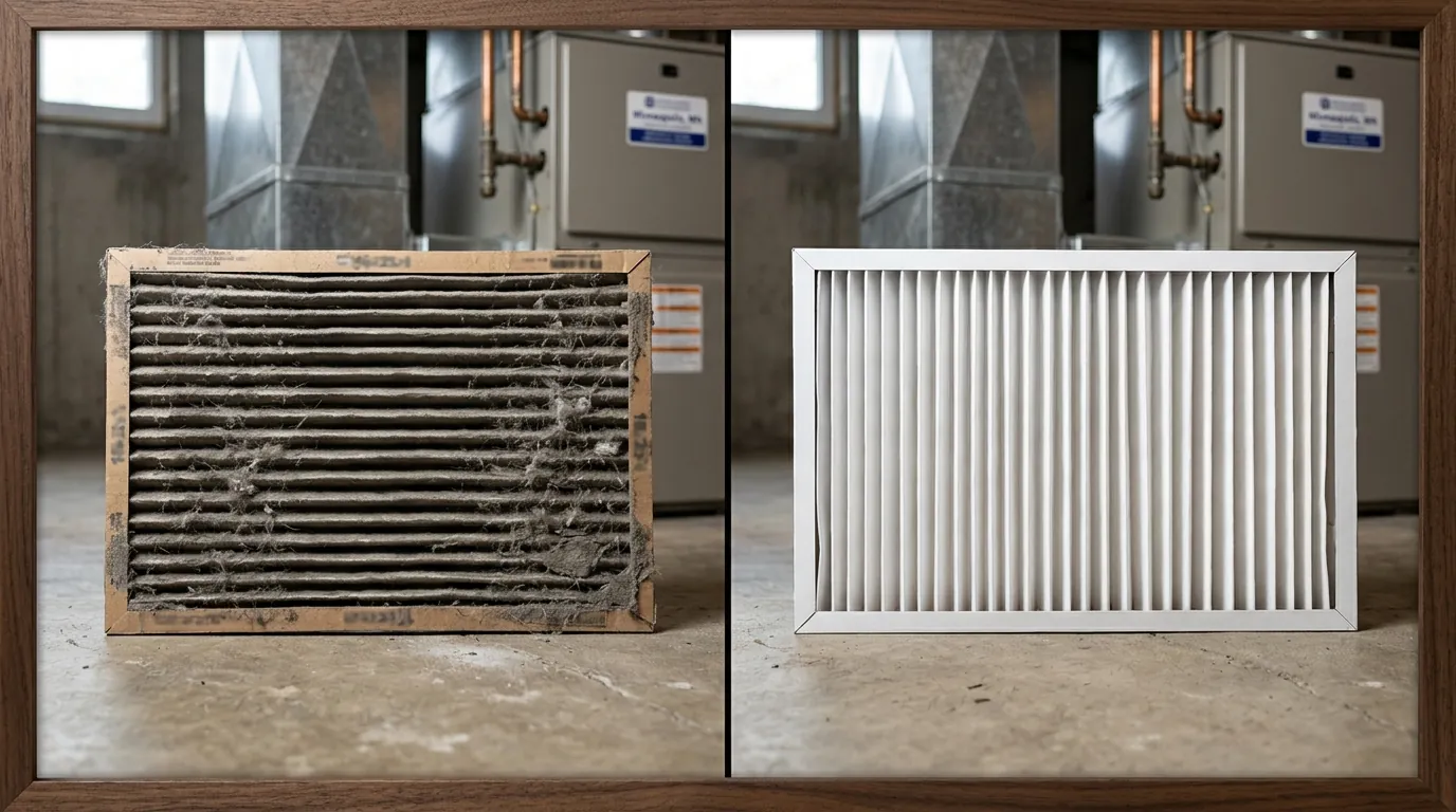 Thin furnace filter compared with a deep media filter