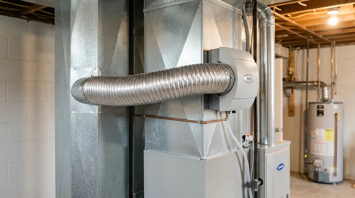 Bypass humidifier with bypass duct on a furnace
