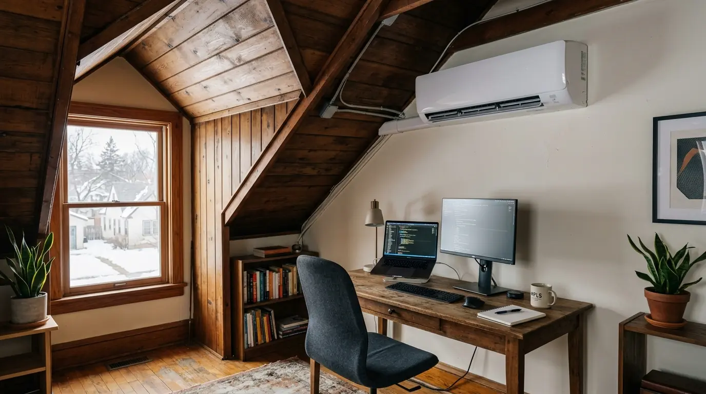 Single zone mini split in a converted attic office